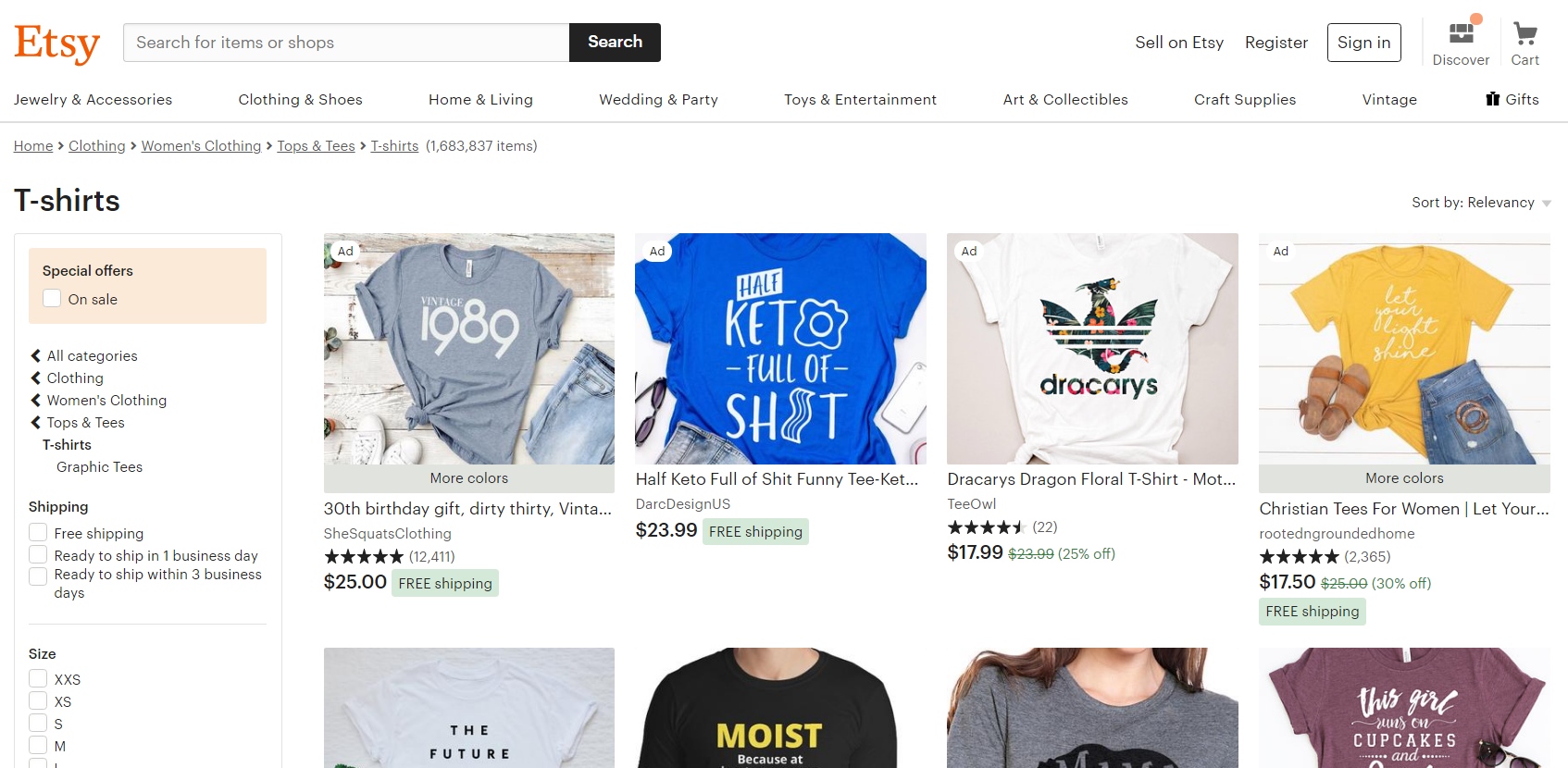 Etsy T-Shirt Store