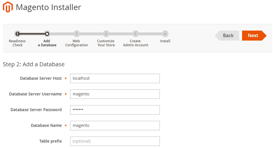 Magento Setup Wizard